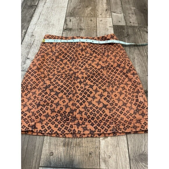 Free People Boho High Waisted Mini Skirt Brown Black Pattern Animal 0 - Picture 3 of 8
